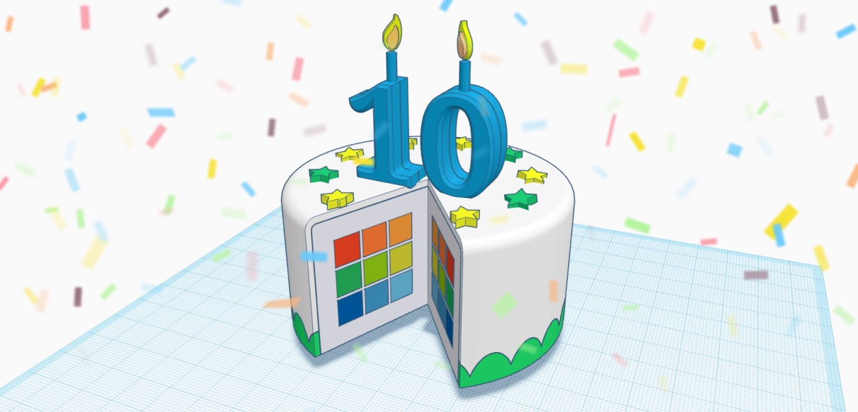 birthday cake with candles in the shape of number 10