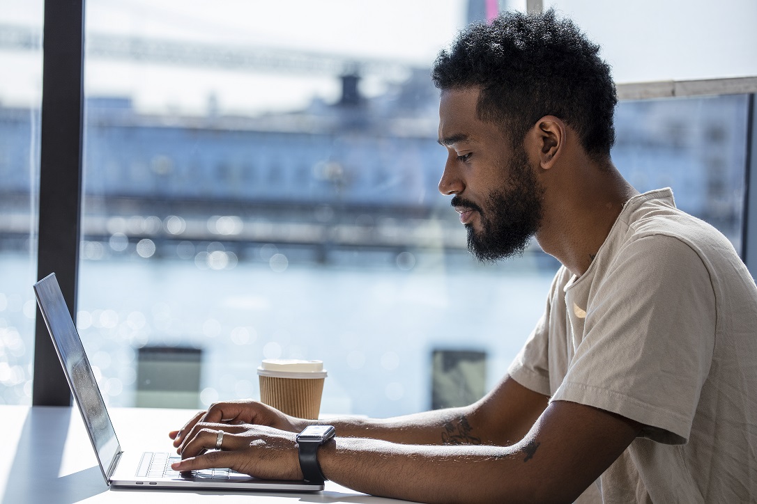 man working in an office setting
