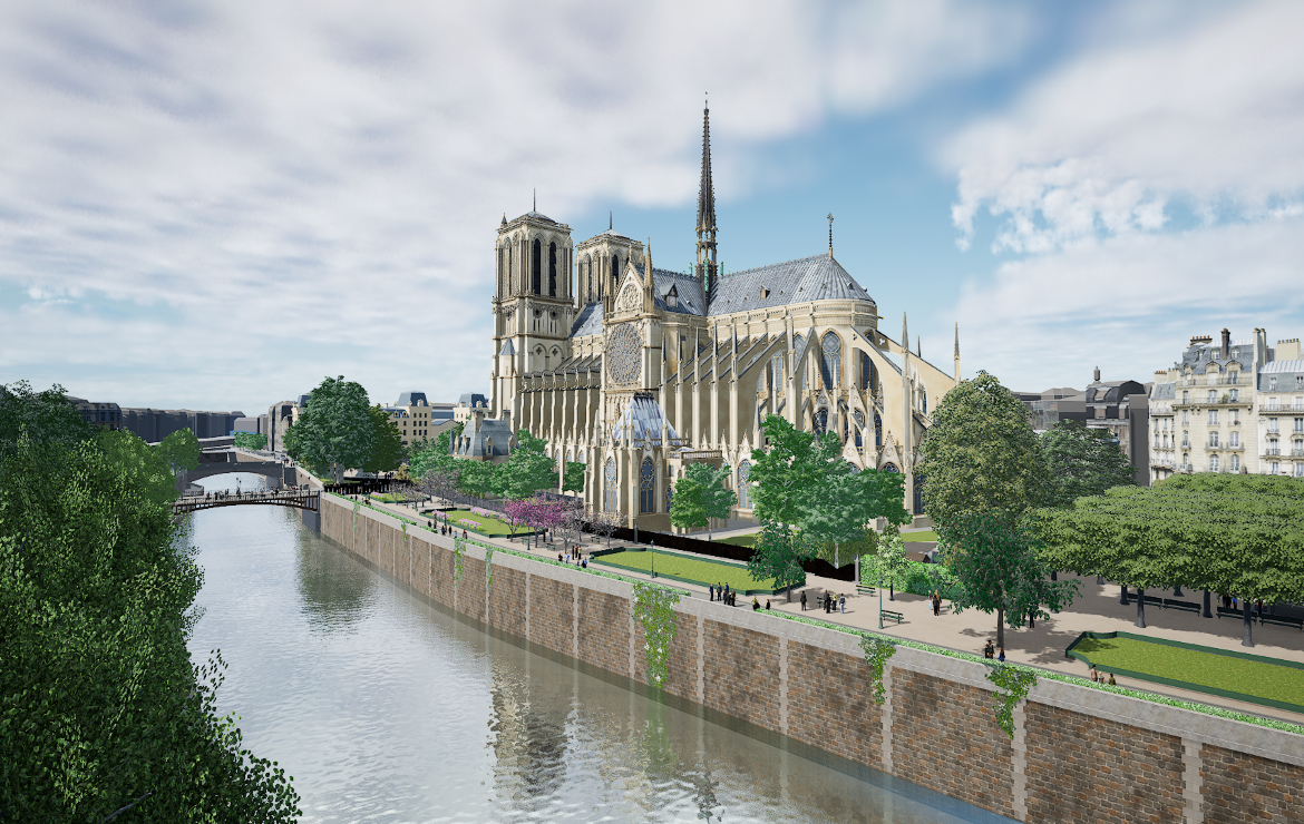 Notre-Dame surrounding area